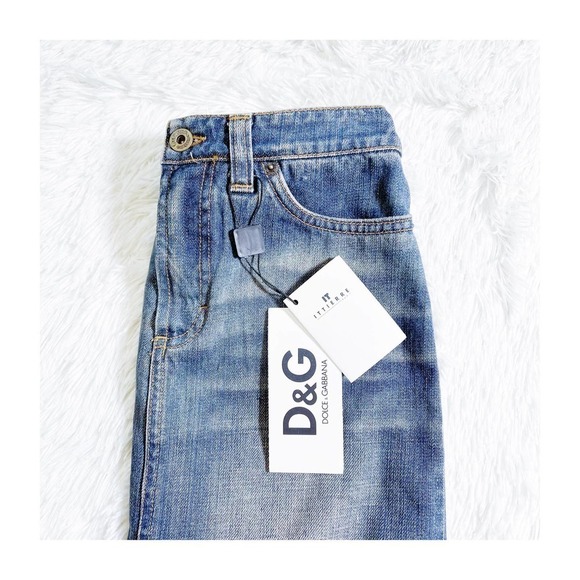 Dolce & Gabbana Ripped Denim Skirt Medium Blue Size 24 - Picture 1 of 13